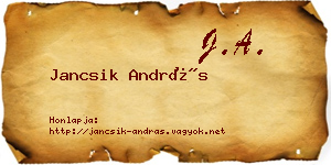 Jancsik András névjegykártya